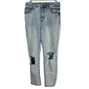 No Boundaries Womens Distressed Light Wash Jeans Size 9 Cotton Blend